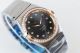 Perfect Replica Swiss Grade Omega Constellation Rose Gold Diamond Bezel Black Dial Watch (3)_th.JPG